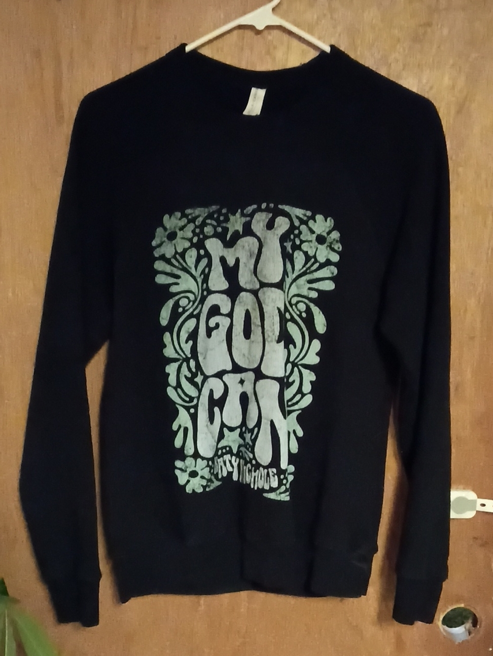 Bella Canvas Black Crewneck with Green Graphic Print